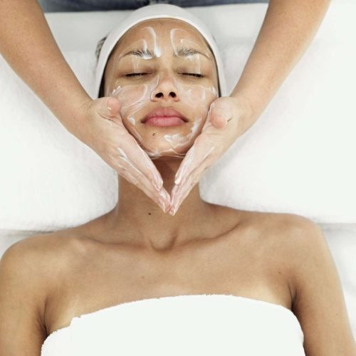 Woman Getting Facial Treatment --- Image by © Royalty-Free/Corbis